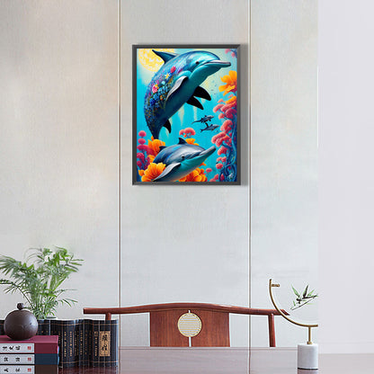 Dolphin - Full Round Drill Diamond Painting 30*40CM