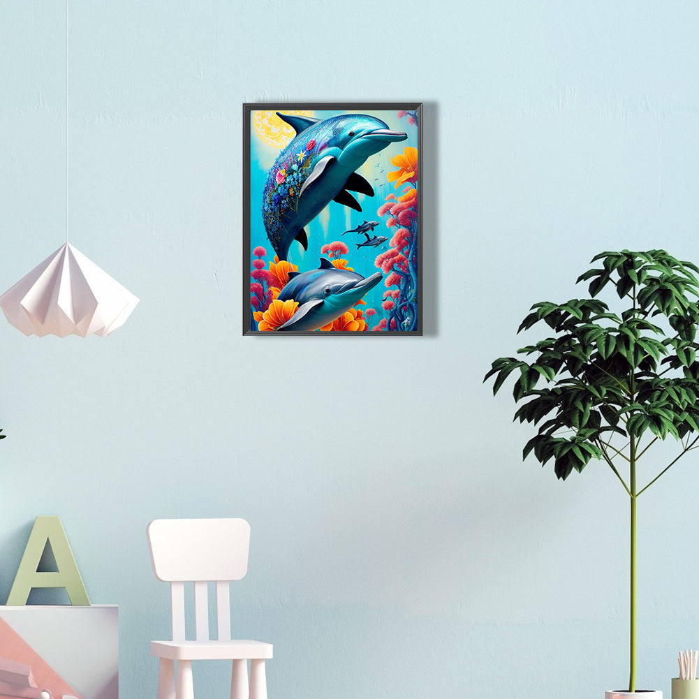 Dolphin - Full Round Drill Diamond Painting 30*40CM