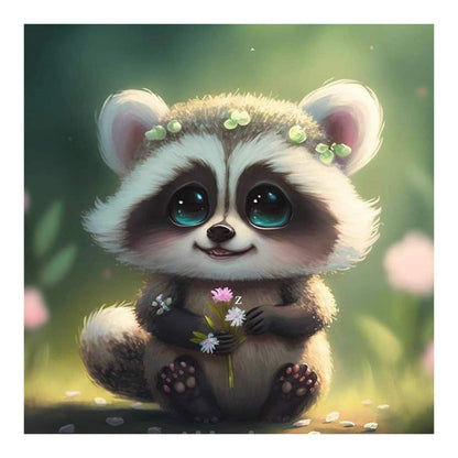 Raccoon - Full Round Drill Diamond Painting 30*30CM