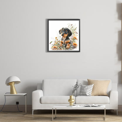 Puppy - Full Round Drill Diamond Painting 40*40CM