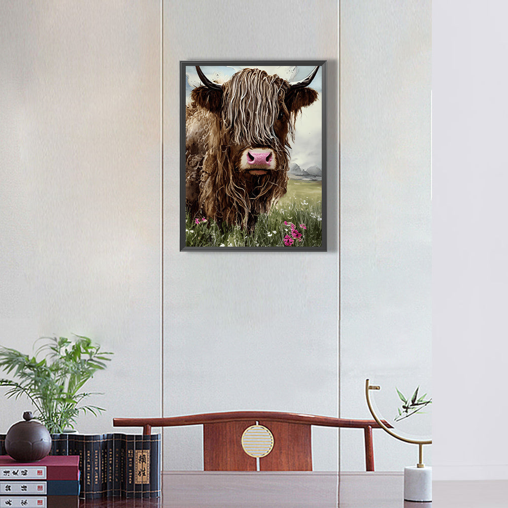 Highland Yak - Full Round Drill Diamond Painting 30*40CM