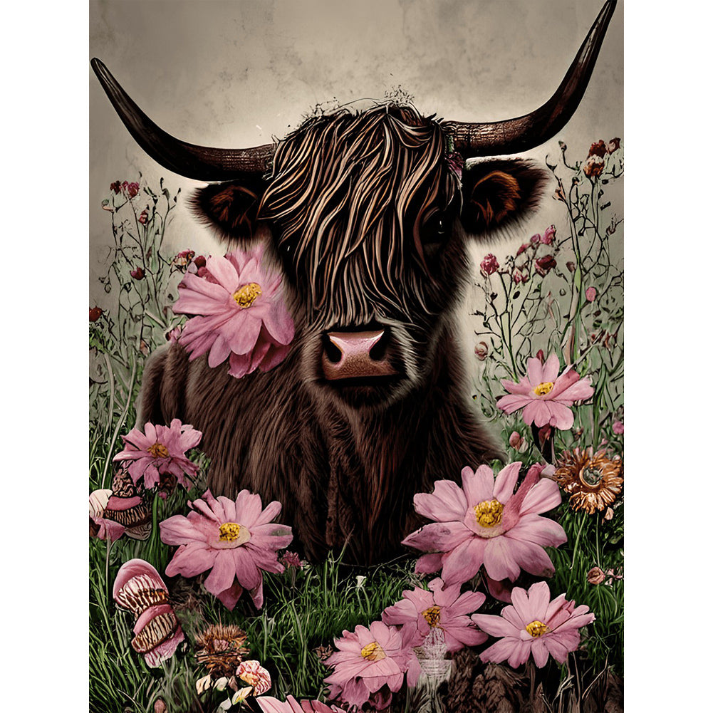 Highland Yak - Full Round Drill Diamond Painting 30*40CM