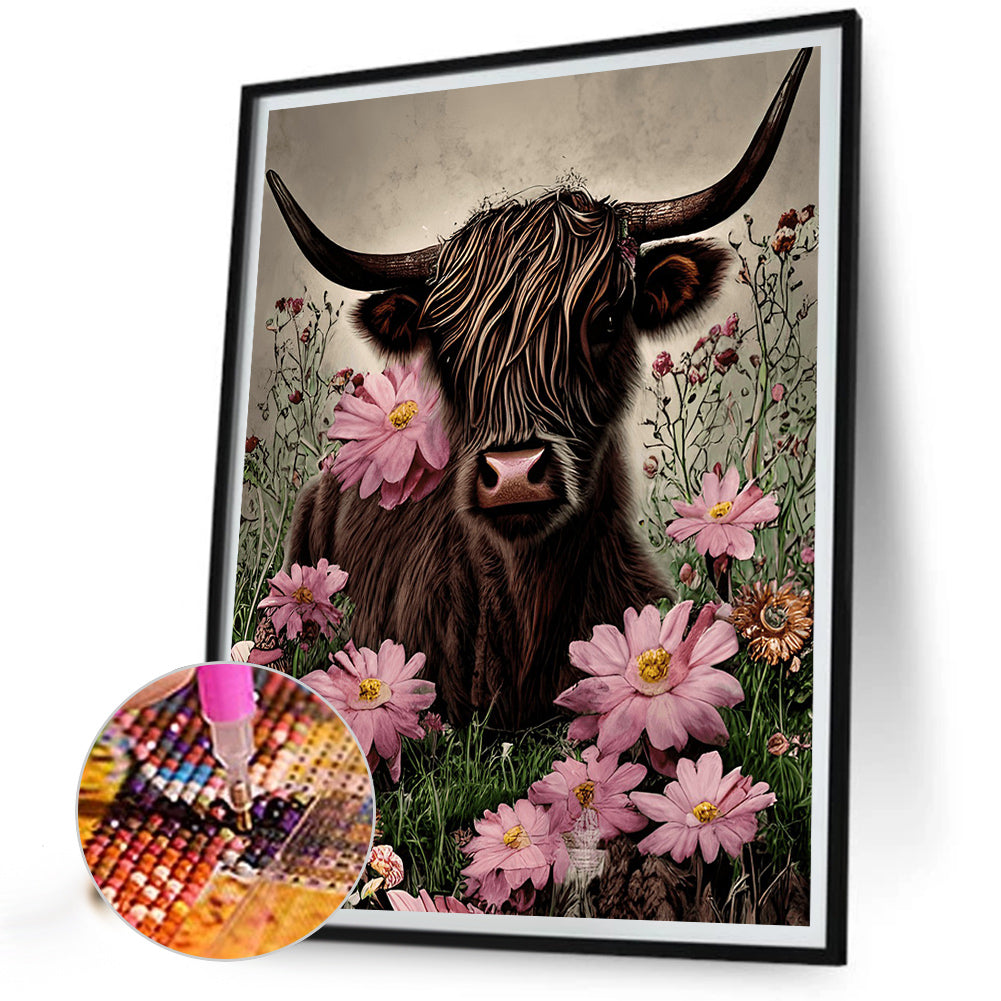 Highland Yak - Full Round Drill Diamond Painting 30*40CM