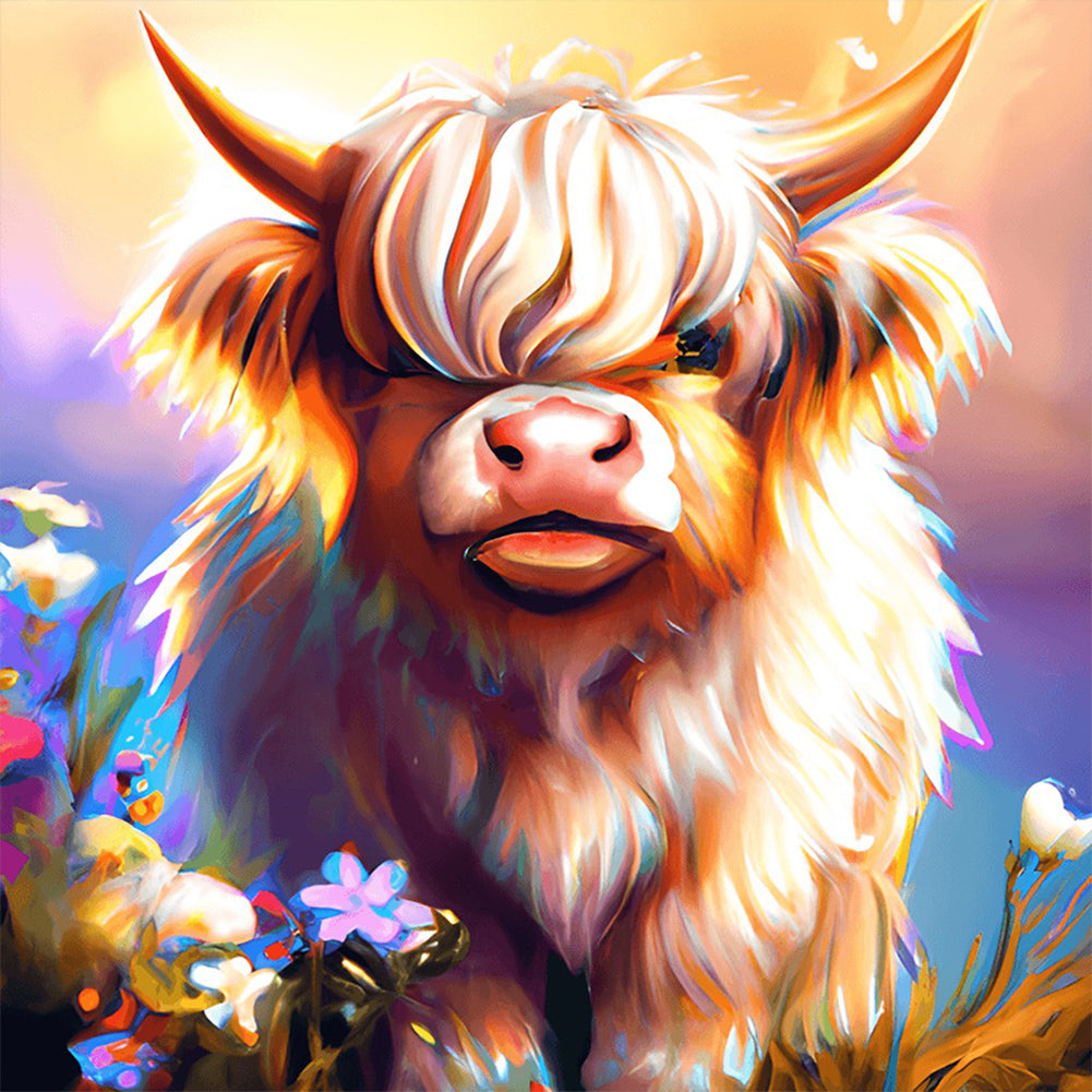 Highland Yak - Full Round Drill Diamond Painting 30*30CM