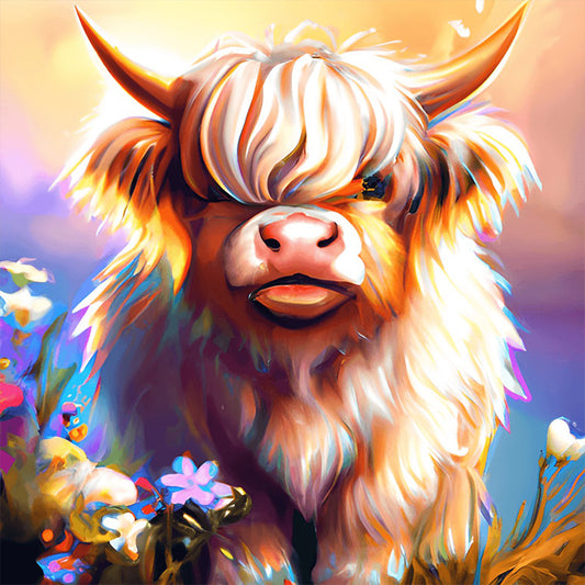 Highland Yak - Full Round Drill Diamond Painting 30*30CM