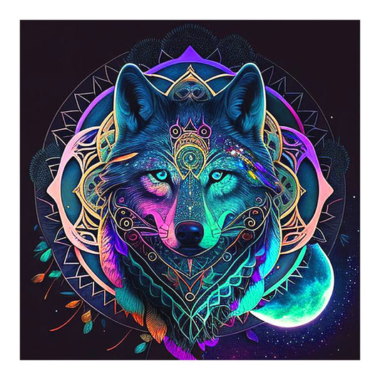 Dazzle Wolf - Full Round Drill Diamond Painting 30*30CM