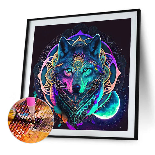 Dazzle Wolf - Full Round Drill Diamond Painting 30*30CM