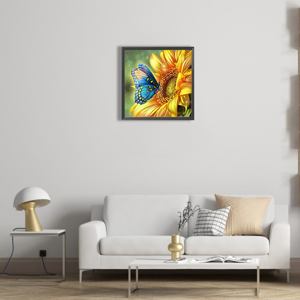 Sunflowers And Butterflies - Full Round Drill Diamond Painting 30*30CM
