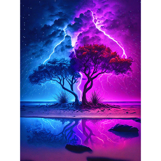 Lightning Night - Full Round Drill Diamond Painting 30*40CM