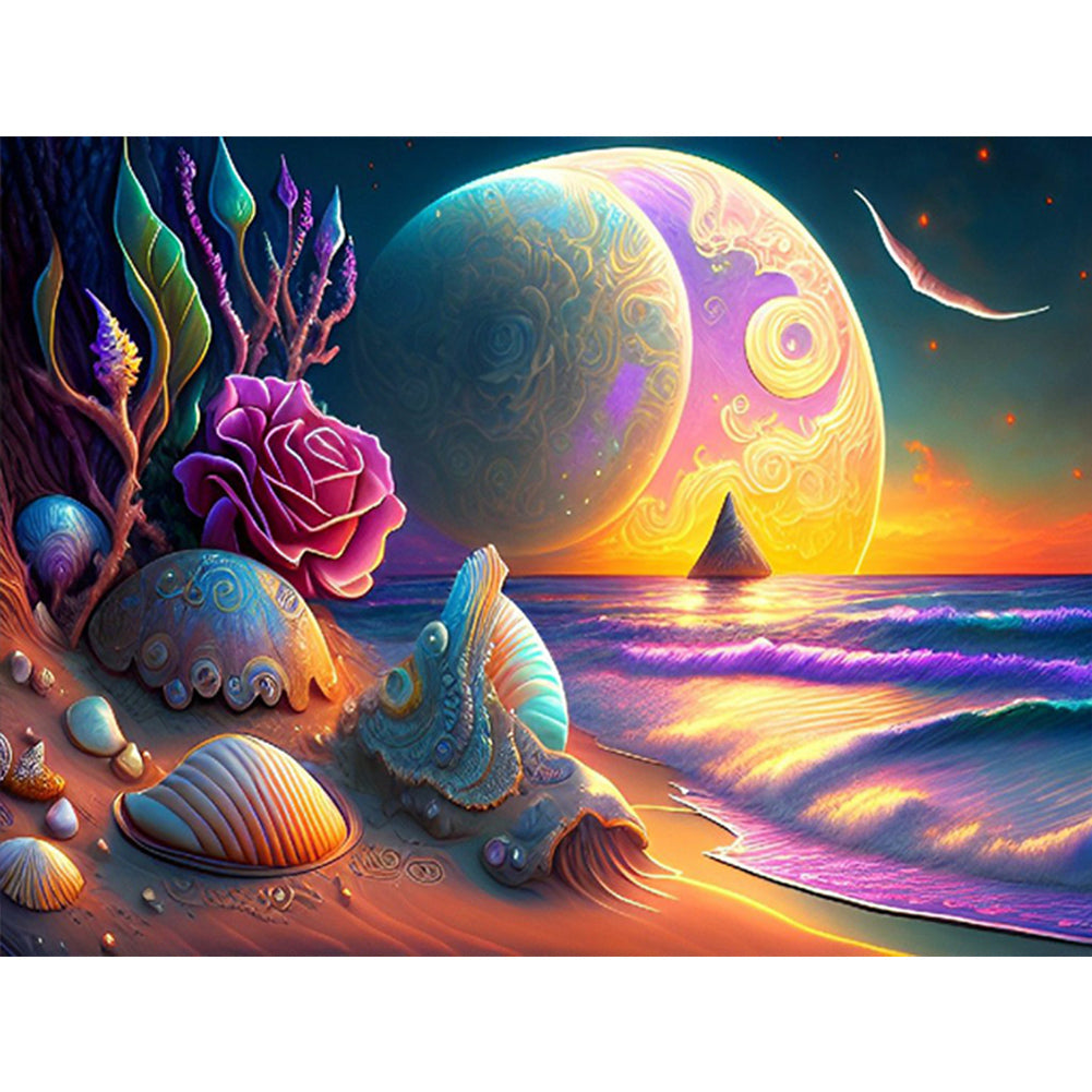 Sea Beach - Full Round Drill Diamond Painting 40*30CM