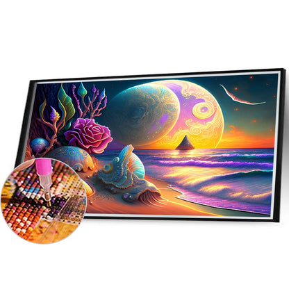 Sea Beach - Full Round Drill Diamond Painting 40*30CM