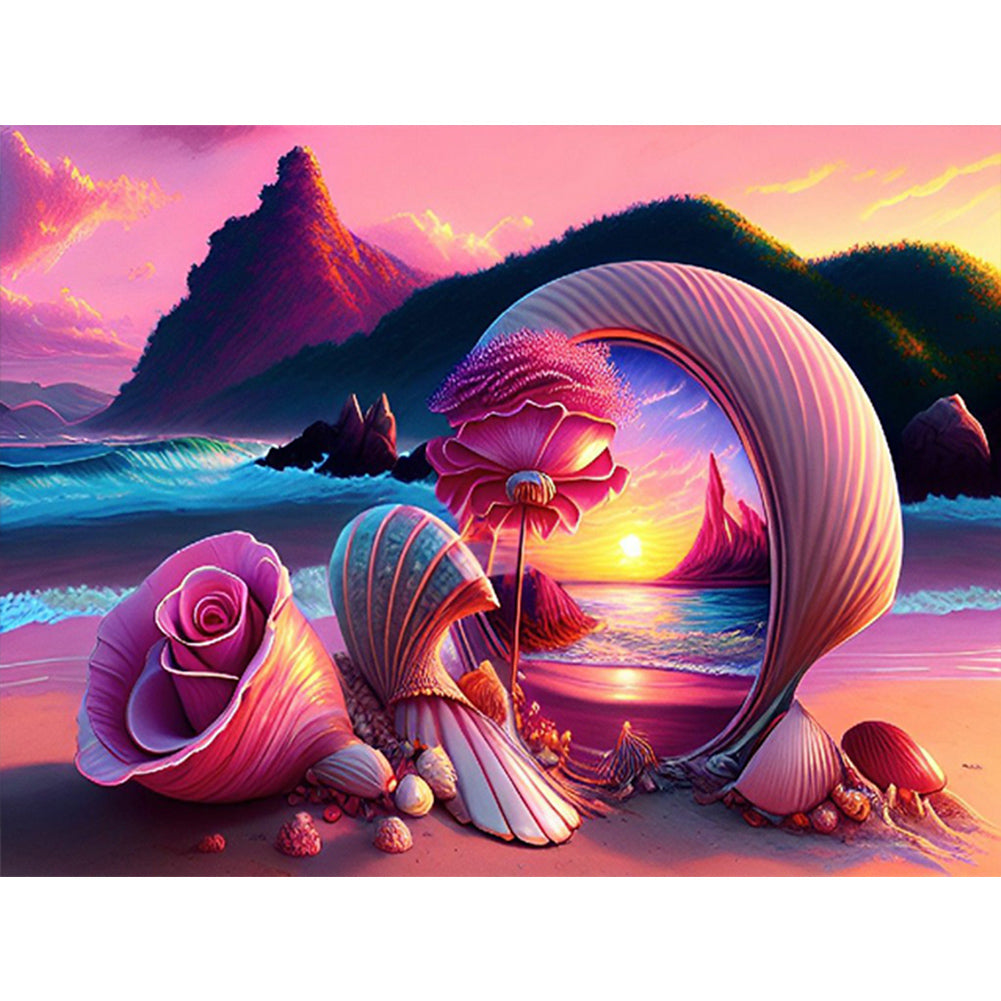 Sea Beach - Full Round Drill Diamond Painting 40*30CM