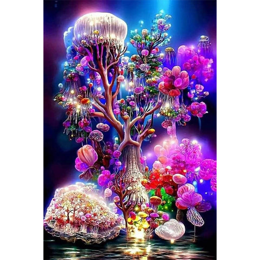 Jellyfish Wishing Tree - Full Round Drill Diamond Painting 40*60CM