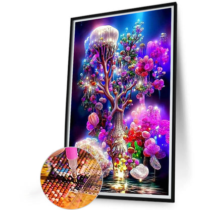 Jellyfish Wishing Tree - Full Round Drill Diamond Painting 40*60CM