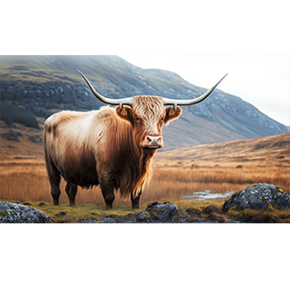 Highland Yak - Full Round Drill Diamond Painting 70*40CM