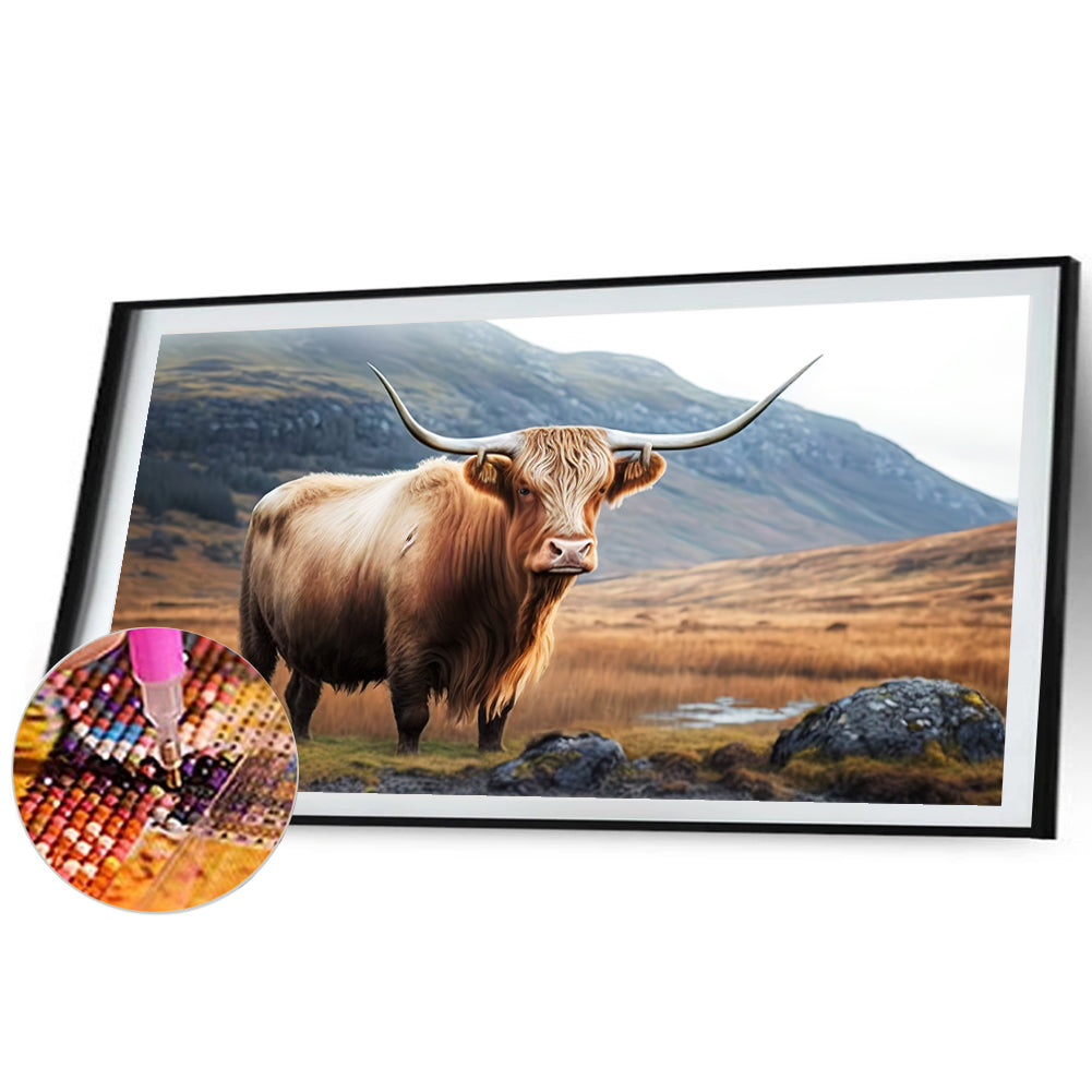 Highland Yak - Full Round Drill Diamond Painting 70*40CM