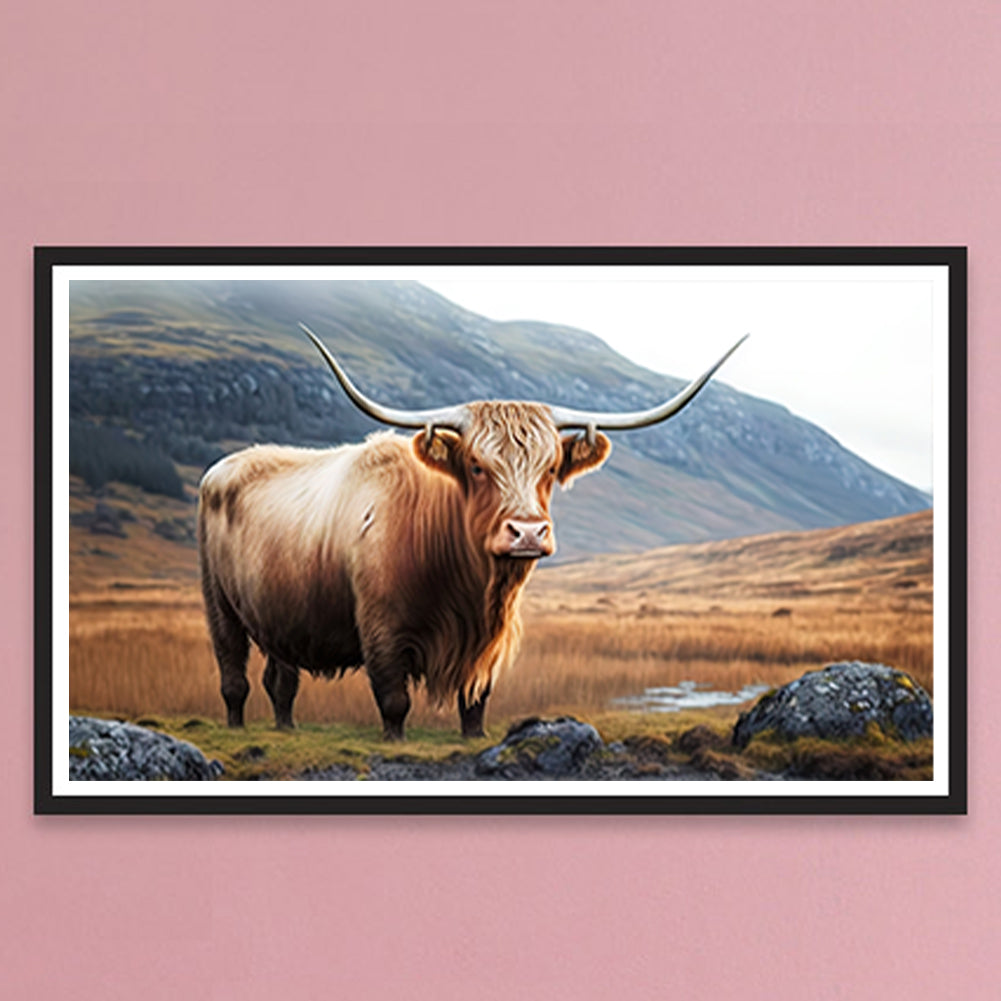 Highland Yak - Full Round Drill Diamond Painting 70*40CM