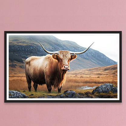 Highland Yak - Full Round Drill Diamond Painting 70*40CM