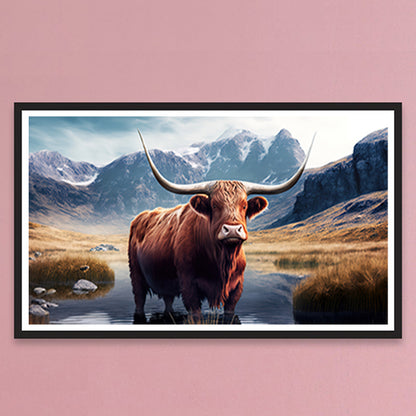 Highland Yak - Full Round Drill Diamond Painting 70*40CM