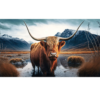 Highland Yak - Full Round Drill Diamond Painting 70*40CM