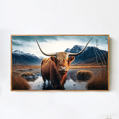 Highland Yak - Full Round Drill Diamond Painting 70*40CM