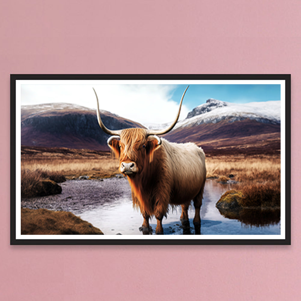 Highland Yak - Full Round Drill Diamond Painting 70*40CM