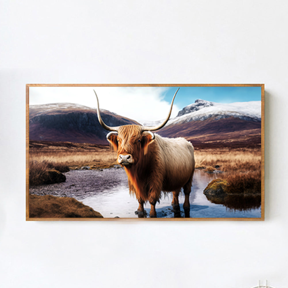 Highland Yak - Full Round Drill Diamond Painting 70*40CM