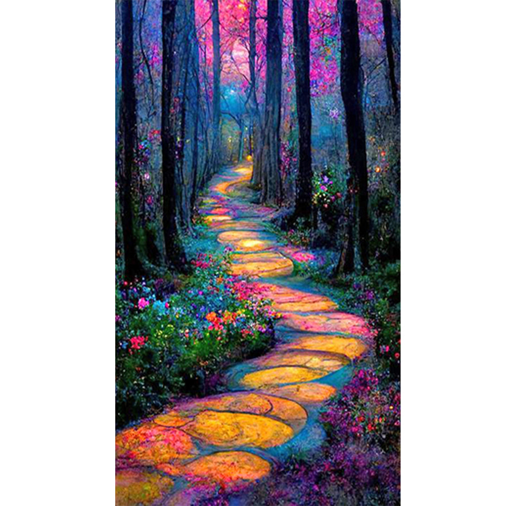 Forest Gravel Road - Full Round Drill Diamond Painting 40*70CM