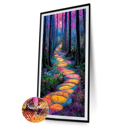 Forest Gravel Road - Full Round Drill Diamond Painting 40*70CM