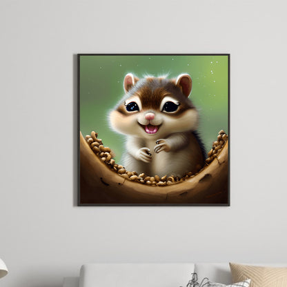 The Little Squirrel Who Ate - Full Round Drill Diamond Painting 30*30CM