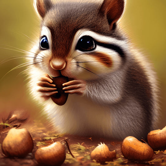 The Little Squirrel Who Ate - Full Round Drill Diamond Painting 30*30CM