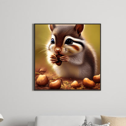 The Little Squirrel Who Ate - Full Round Drill Diamond Painting 30*30CM