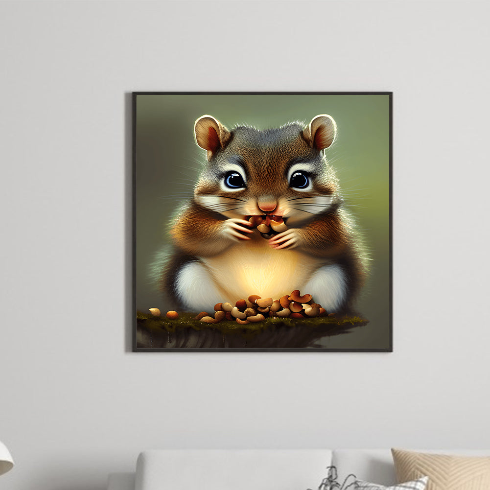 The Little Squirrel Who Ate - Full Round Drill Diamond Painting 30*30CM