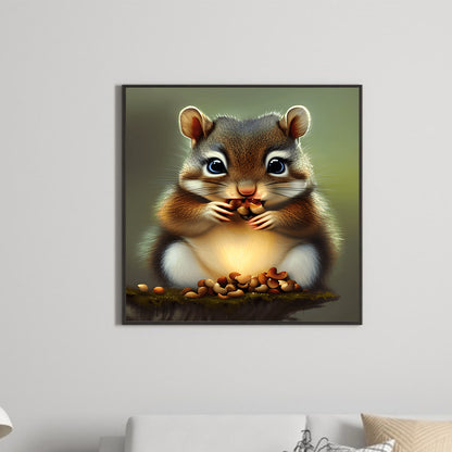 The Little Squirrel Who Ate - Full Round Drill Diamond Painting 30*30CM