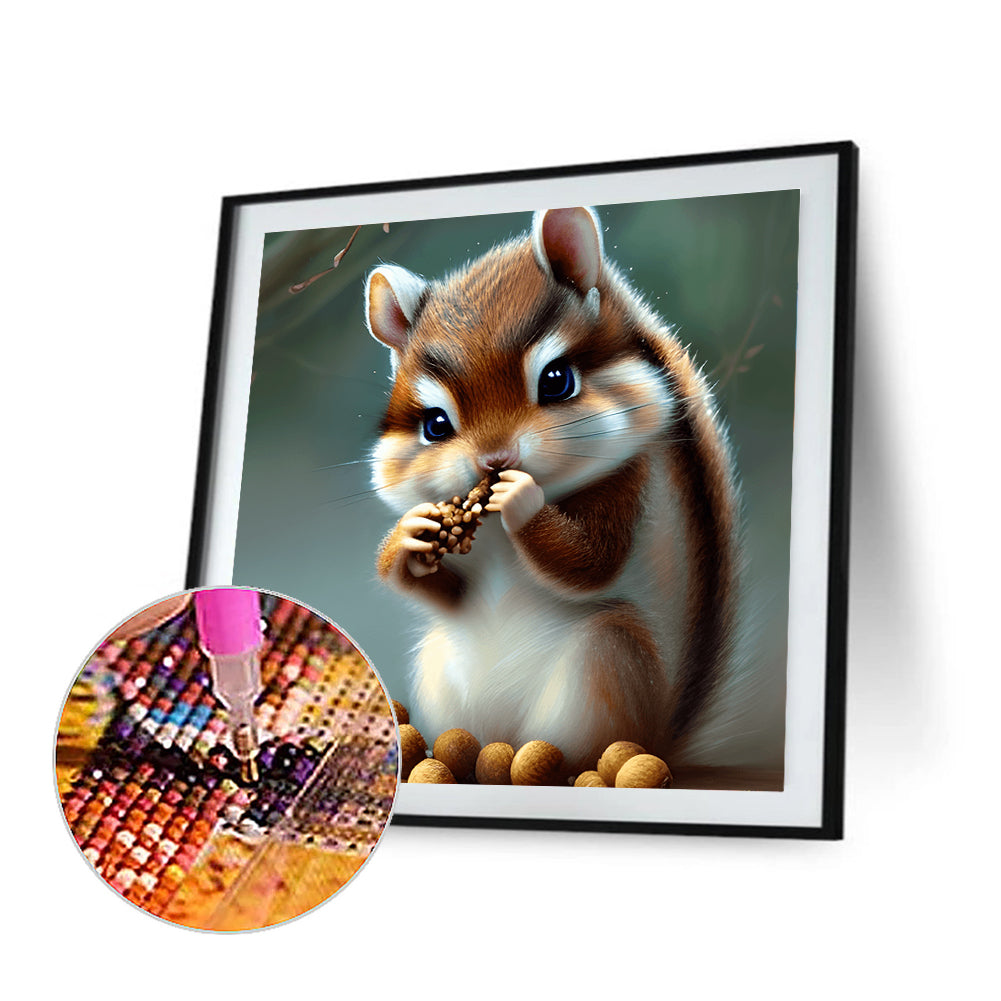 The Little Squirrel Who Ate - Full Round Drill Diamond Painting 30*30CM