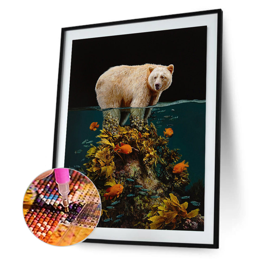 Surreal Painting Polar Bear - Full Round Drill Diamond Painting 40*50CM