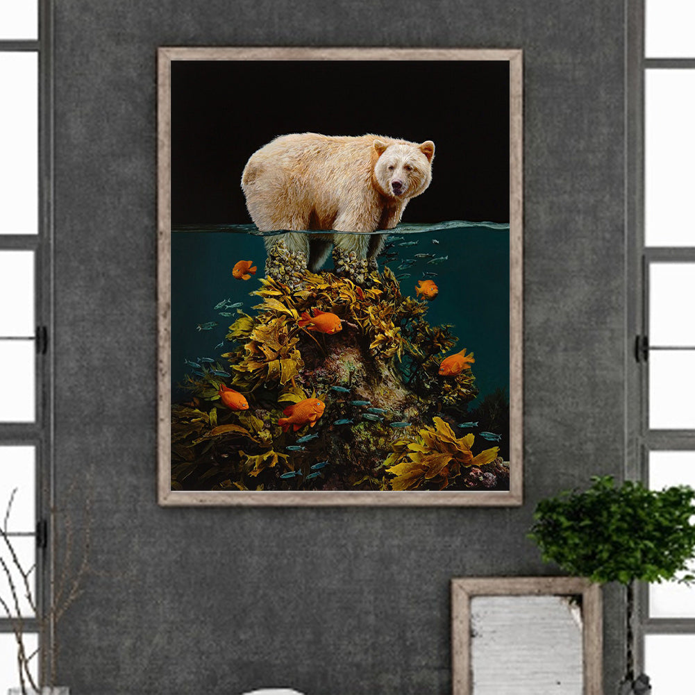 Surreal Painting Polar Bear - Full Round Drill Diamond Painting 40*50CM