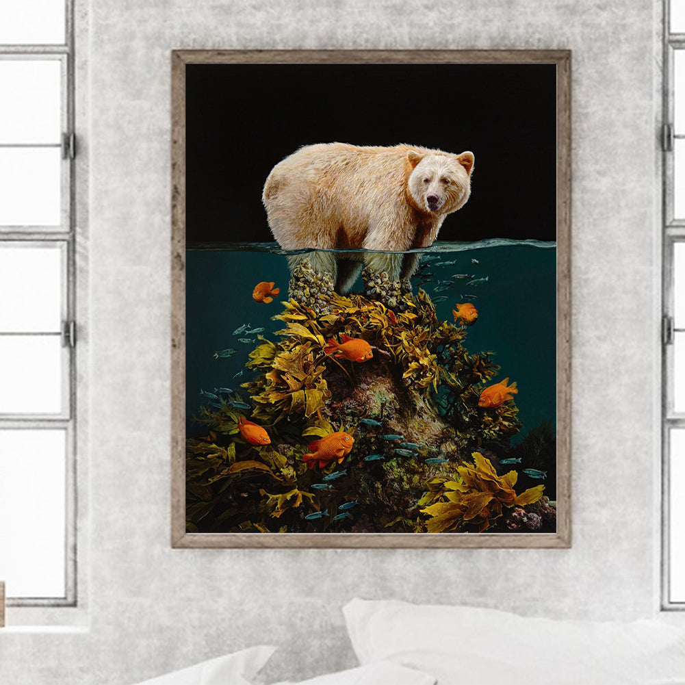 Surreal Painting Polar Bear - Full Round Drill Diamond Painting 40*50CM