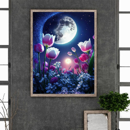 Moonlight Tulip - Full Round Drill Diamond Painting 30*40CM