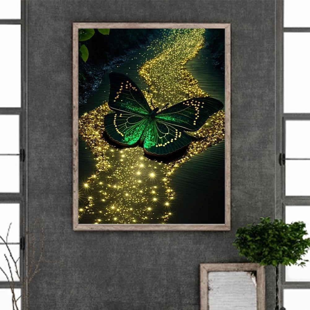 Fluorescent Green Lake - Full Round Drill Diamond Painting 30*40CM