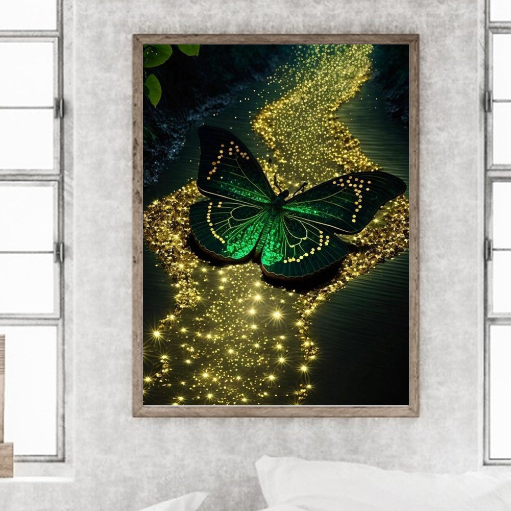 Fluorescent Green Lake - Full Round Drill Diamond Painting 30*40CM
