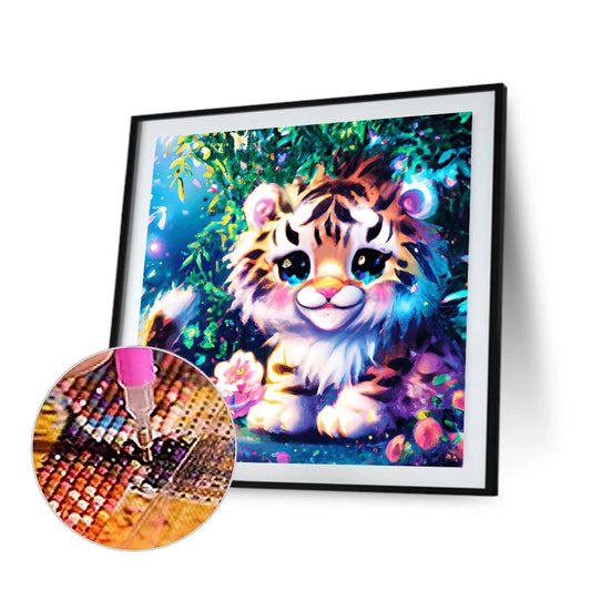 Colorful Little Animal Little Tiger - Full Round Drill Diamond Painting 30*30CM