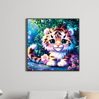 Colorful Little Animal Little Tiger - Full Round Drill Diamond Painting 30*30CM