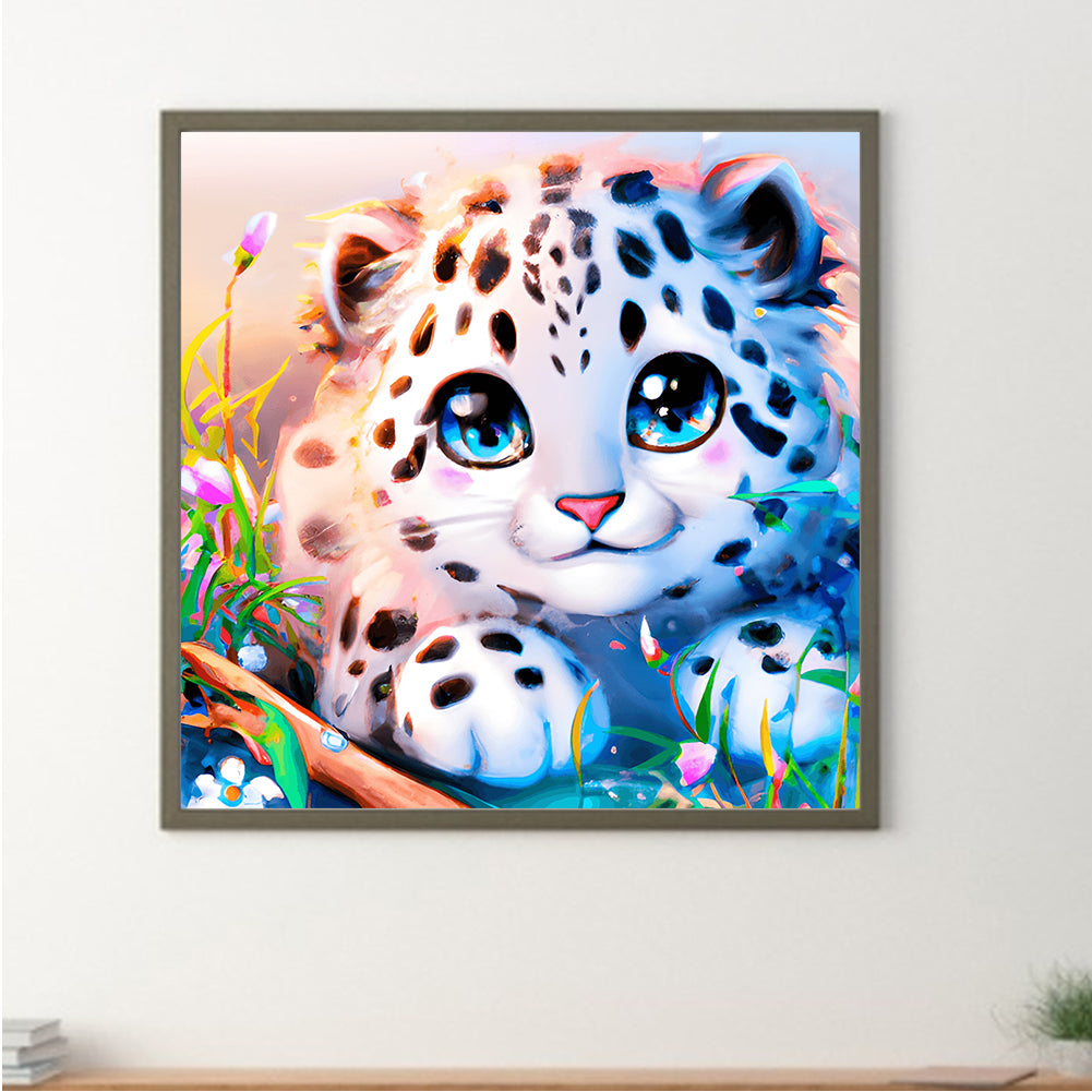 Colorful Little Animal Leopard - Full Round Drill Diamond Painting 30*30CM