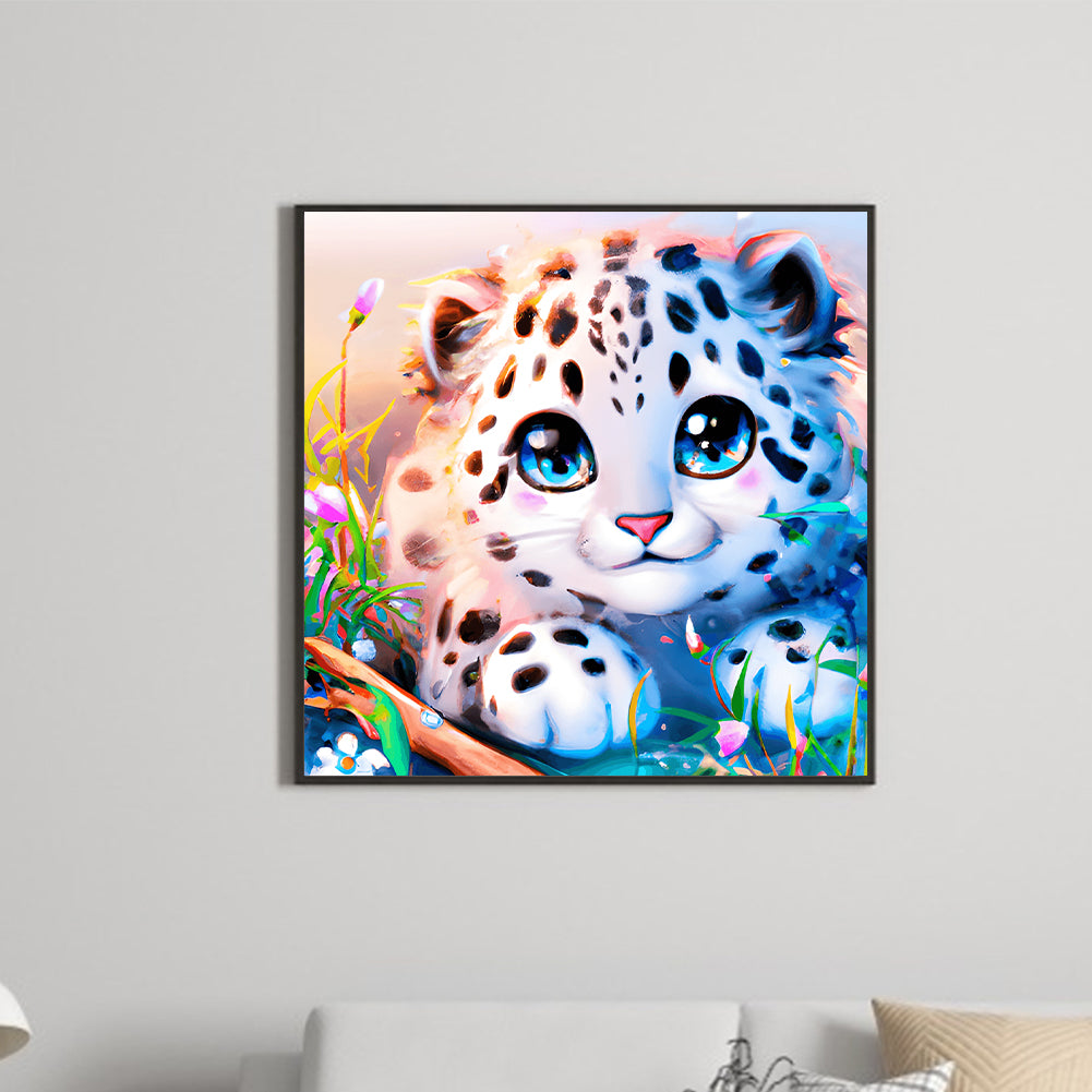 Colorful Little Animal Leopard - Full Round Drill Diamond Painting 30*30CM