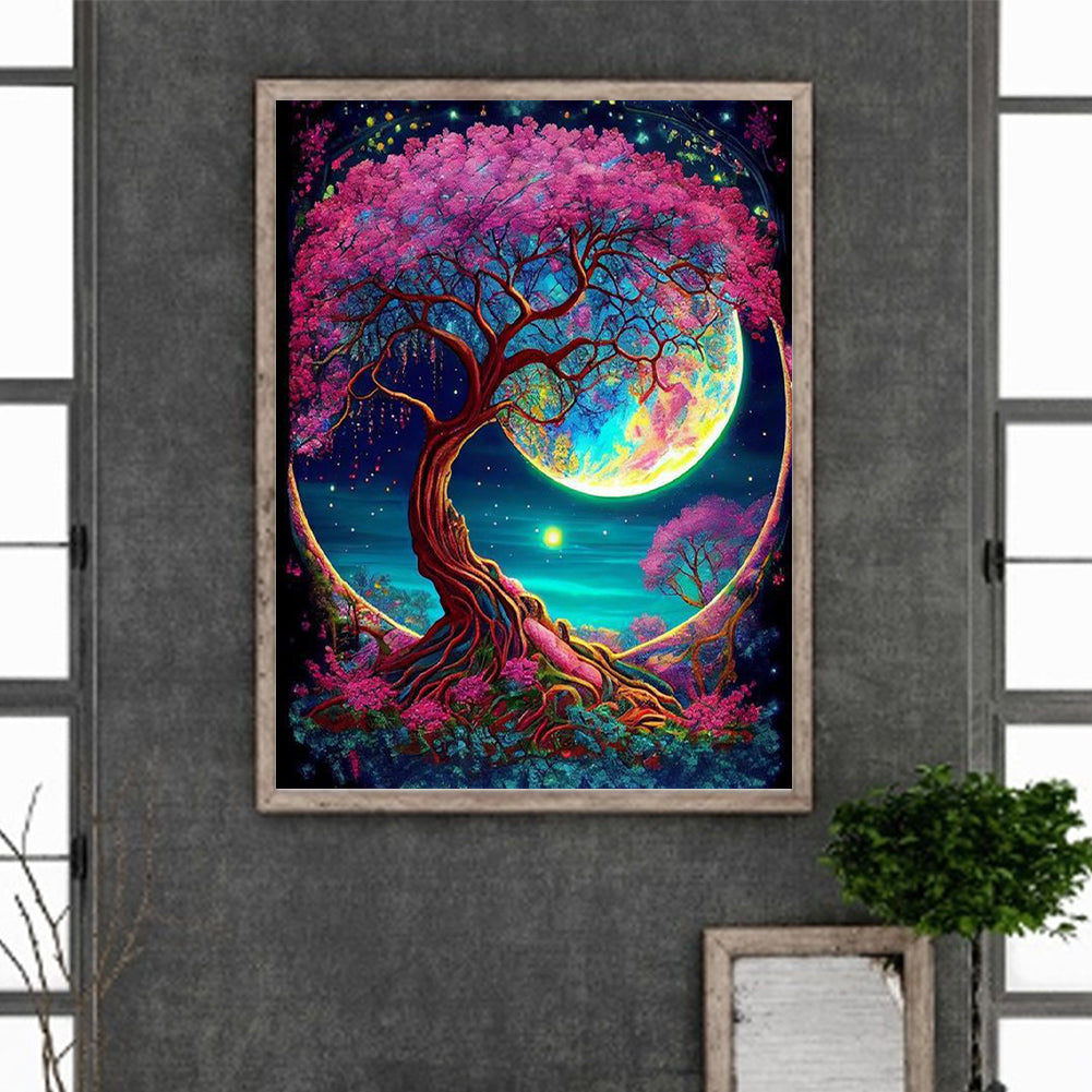 Moonlight Tree Of Life - Full Round Drill Diamond Painting 30*40CM
