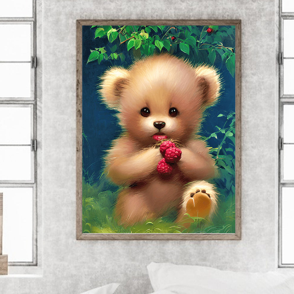 Raspberry Bear - Full Round Drill Diamond Painting 30*40CM