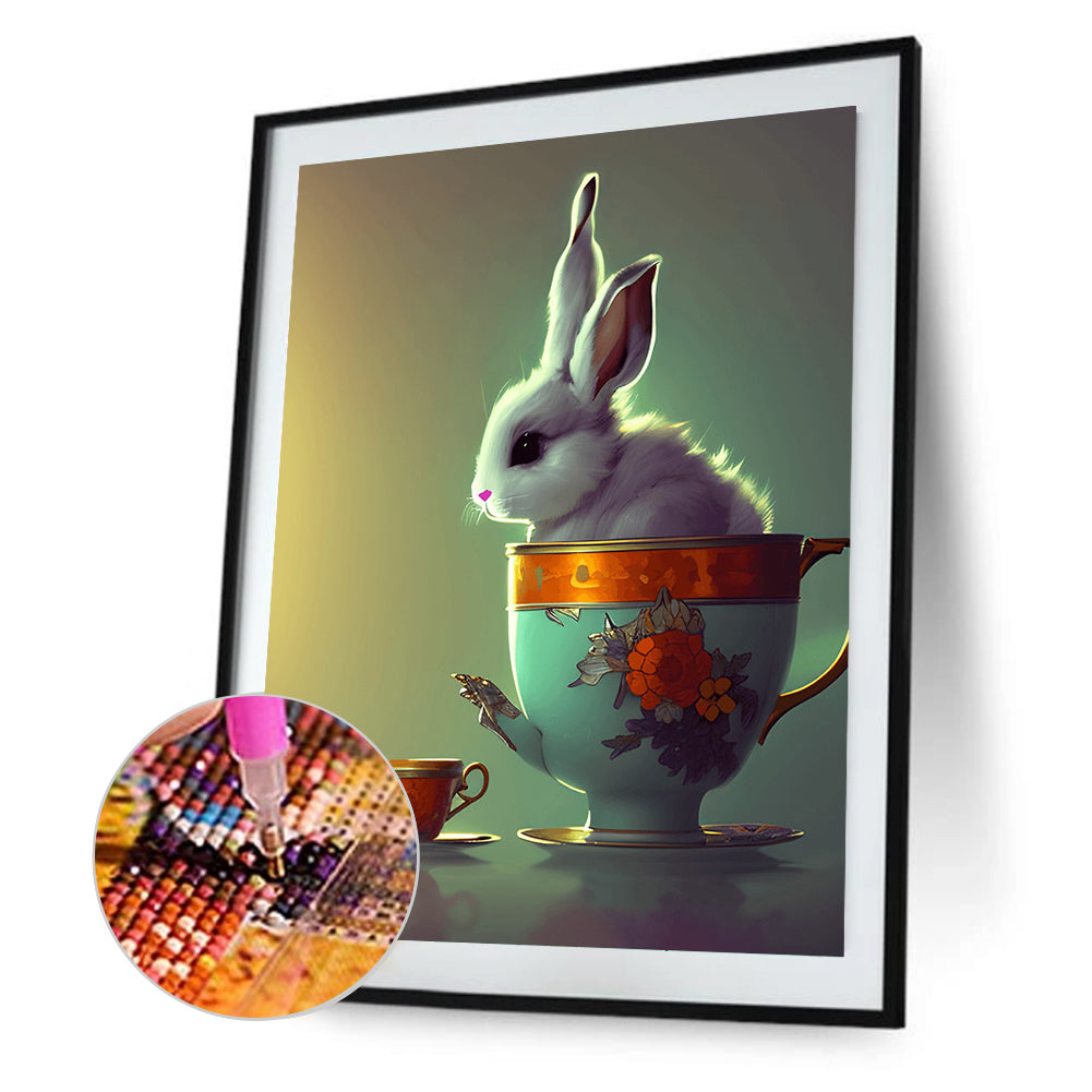 Teacup Small Animal Bunny - Full Round Drill Diamond Painting 30*40CM