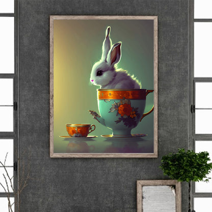 Teacup Small Animal Bunny - Full Round Drill Diamond Painting 30*40CM