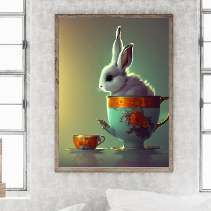 Teacup Small Animal Bunny - Full Round Drill Diamond Painting 30*40CM